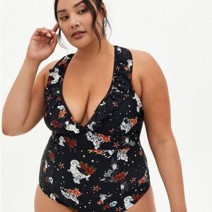 Torrid Disney Villians One-Piece Swimsuit Black Size 4X